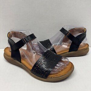 MIZ MOOZ WOMEN'S ANKLE HOOK & LOOP SANDALS BLACK 37EU / 7US # K-106